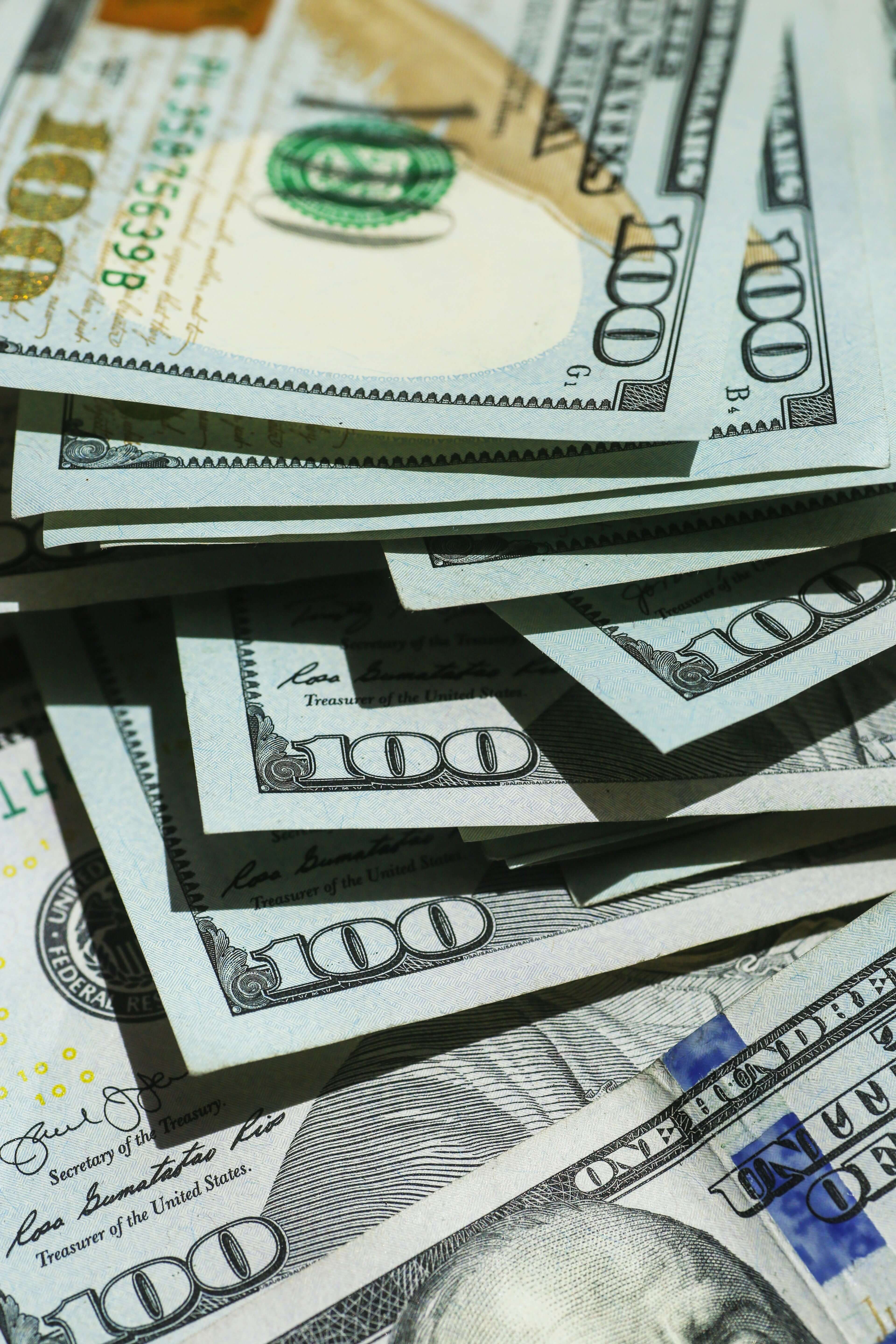 countless one hundred dollar bills
